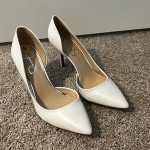 jessica simpson white heels size 9